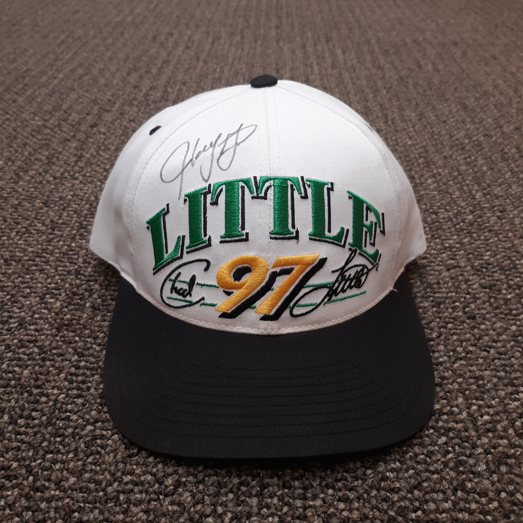Vintage 90s Nascar Chad Little John Deere Harry Gant Autographed Snapback Hat